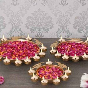 Pooja Diya Urli 3 pc. 10" 12" 14" Set